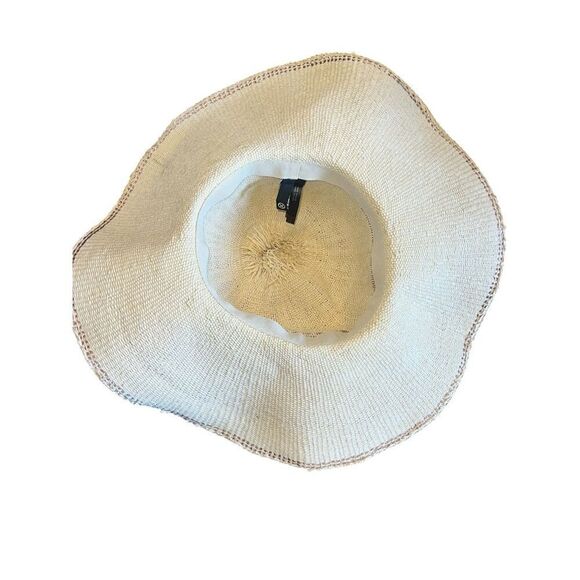 VIX Paula Hermanny floppy Panama cream straw sun beach vacation hat - Picture 5 of 6